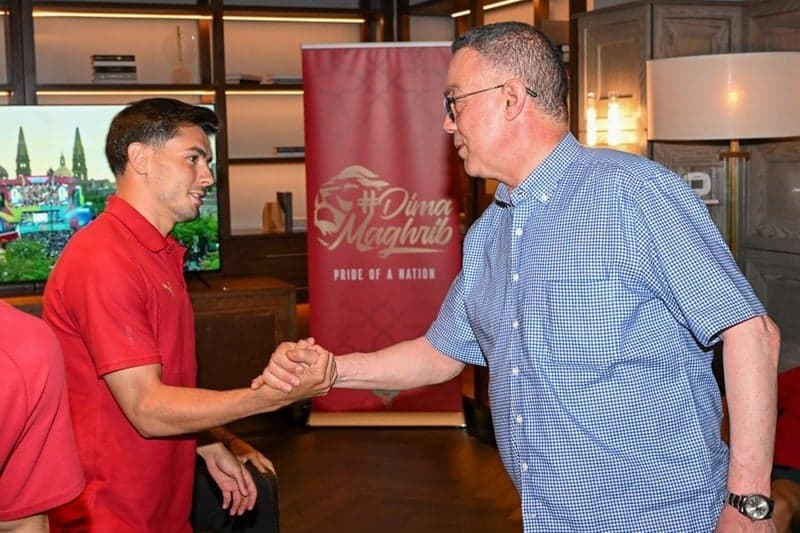 Lekjaa visits the Moroccan national team's residence.